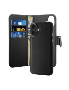 
2 viename PU odos dėklas su atvartu ir dėklu, skirtas „iPhone 16“ su nuimamu „MagSafe“ dėklu – juodas
