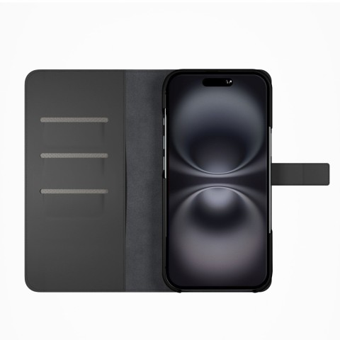 
2 viename PU odos dėklas su atvartu ir dėklu, skirtas „iPhone 16“ su nuimamu „MagSafe“ dėklu – juodas
