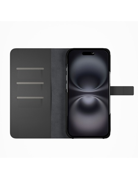 
2 viename PU odos dėklas su atvartu ir dėklu, skirtas „iPhone 16“ su nuimamu „MagSafe“ dėklu – juodas
