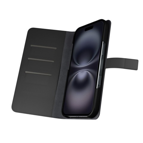 
2 viename PU odos dėklas su atvartu ir dėklu, skirtas „iPhone 16“ su nuimamu „MagSafe“ dėklu – juodas
