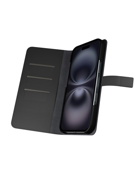 
2 viename PU odos dėklas su atvartu ir dėklu, skirtas „iPhone 16“ su nuimamu „MagSafe“ dėklu – juodas
