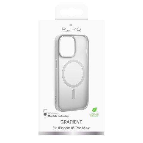 
Silikoninis dėklas, skirtas „iPhone 15 Pro Max Gradient MagSafe“ – sidabrinis
