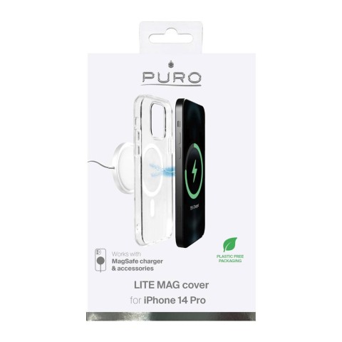 
„iPhone 14 Pro Lite“ „MagSafe“ silikoninis dėklas – skaidrus
