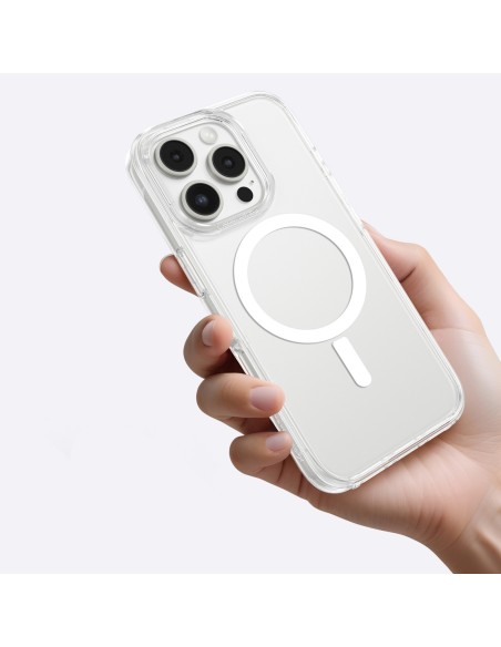 
Silikoninis dėklas su magnetiniu žiedu, skirtas „iPhone 16 Pro“ – skaidrus
