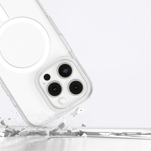 
Silikoninis dėklas su magnetiniu žiedu, skirtas „iPhone 16 Pro“ – skaidrus
