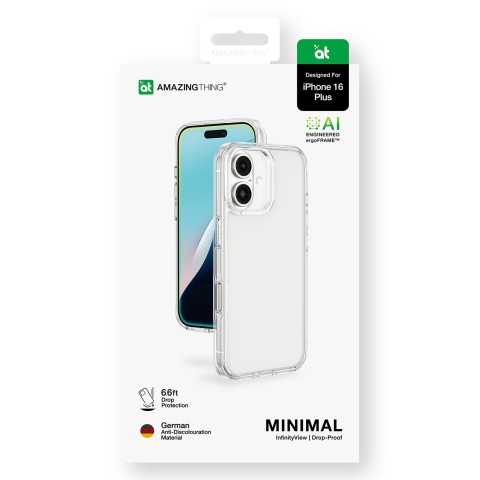 
Silikoninis dėklas, skirtas „iPhone 16 Plus Minimal Case“ – skaidrus
