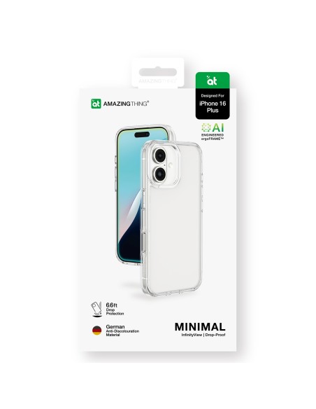 
Silikoninis dėklas, skirtas „iPhone 16 Plus Minimal Case“ – skaidrus
