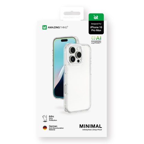 
Silikoninis dėklas, skirtas „iPhone 16 Pro Max Minimal Case“ – skaidrus
