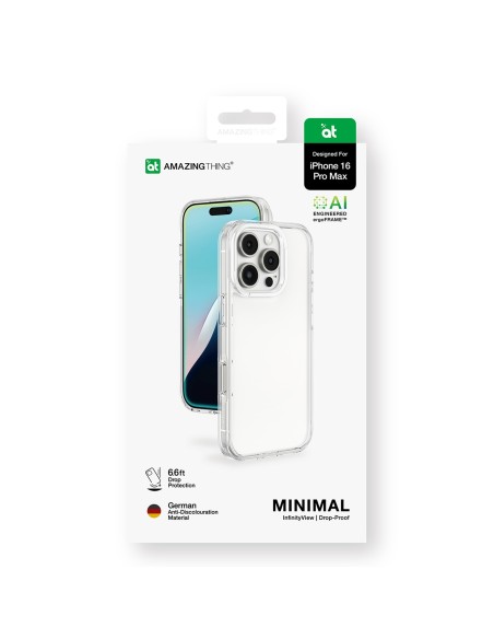 
Silikoninis dėklas, skirtas „iPhone 16 Pro Max Minimal Case“ – skaidrus
