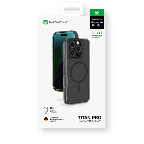 
iPhone 16 Pro Max Titan Pro Mag dėklas silikoninis dėklas – juodas
