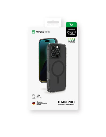 
iPhone 16 Pro Max Titan Pro Mag dėklas silikoninis dėklas – juodas
