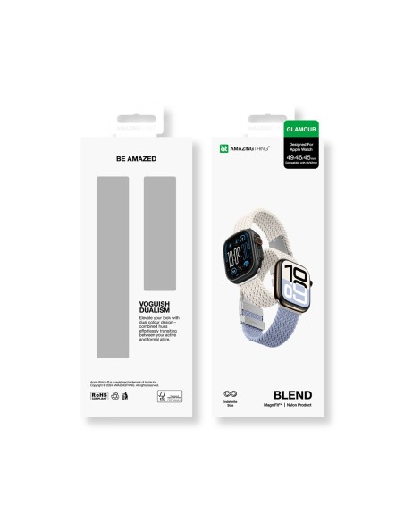 
„Apple Watch 45/ 46/ 49 mm“ „Blend Band“ 2 vnt. pakuotėje – kosminė mėlyna / žvaigždžių mėlyna
