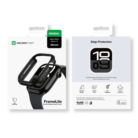 
„Apple Watch 46mm“ minimalaus dizaino dėklas – juodas
