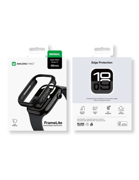 
„Apple Watch 46mm“ minimalaus dizaino dėklas – juodas
