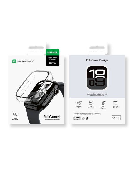 
„Radix Glass“ grūdinto stiklo dėklas, skirtas „Apple Watch 46mm“ – skaidrus
