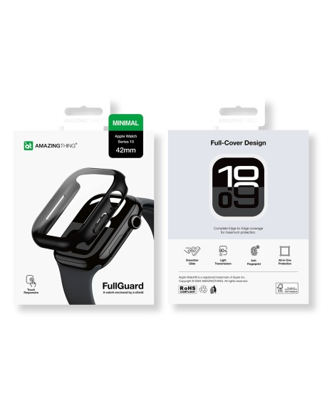 
„Radix Glass“ grūdinto stiklo dėklas, skirtas „Apple Watch 42mm“ – juodas
