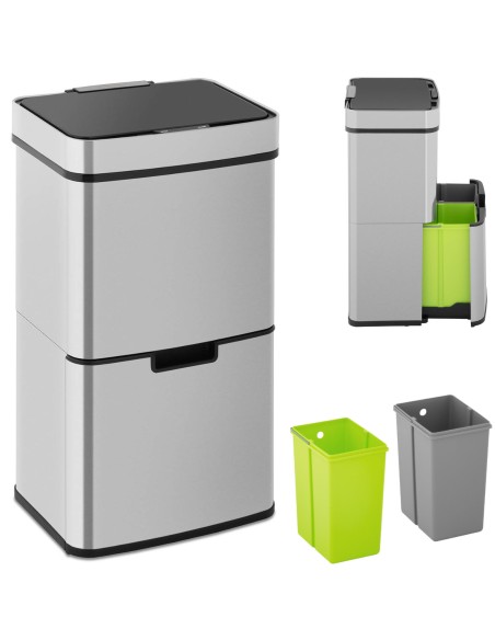 Automatinė bekontaktė šiukšlių dėžė su judesio jutikliu 30 cm - 3 dėžės 62 l Automatinė bekontaktė šiukšlių dėžė su judesio jutikliu 30 cm - 3 dėžės 62 l