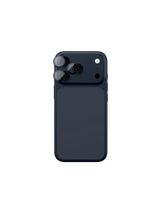 
iPhone 17 Pro / Pro Max kameros stiklas su mėlynu aliuminio rėmeliu ir objektyvo stiklu
