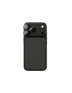 
iPhone 17 Pro / Pro Max kameros stiklas su pilku aliuminio rėmeliu ir objektyvo stiklu
