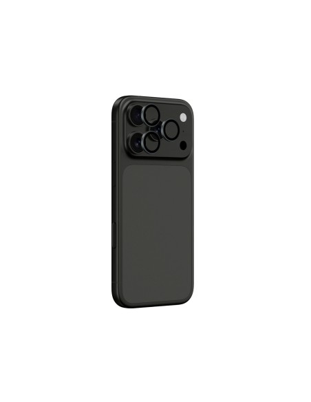 
iPhone 17 Pro / Pro Max kameros stiklas su pilku aliuminio rėmeliu ir objektyvo stiklu
