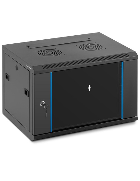 19'' 6U IP20 pakabinamas serverio montavimo serverio spinta RACK iki 60 kg 54x40x35 cm JUODAS