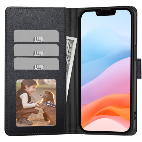 
Samsung Galaxy A26 5G / A17 4G / 5G piniginės dėklas - juodas
