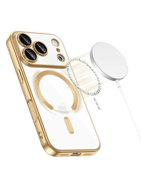 
„iPhone 17 Pro MagFlex MagSafe“ dėklas – permatomo aukso spalvos
