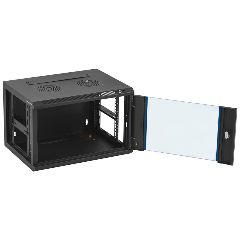 19'' 6U IP20 pakabinamas serverio montavimo serverio spinta RACK iki 60 kg 54x40x35 cm JUODAS