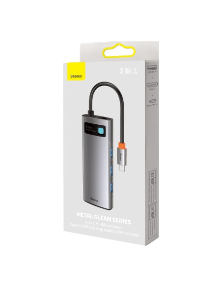 Daugiafunkcis USB HUB 5in1 USB-C PD 100W HDMI pilka Daugiafunkcis USB HUB 5in1 USB-C PD 100W HDMI pilka