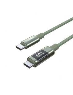 
USB-C laidas su ekranu PD 60W 1.2m - žalias
