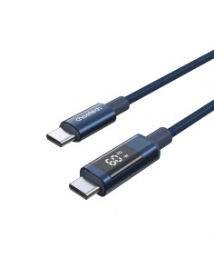
USB-C laidas su ekranu PD 60W 1.2m - mėlynas
