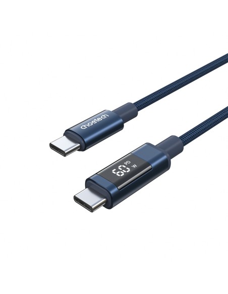 
USB-C laidas su ekranu PD 60W 1.2m - mėlynas
