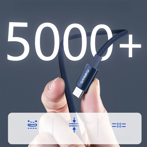 
USB-C laidas su ekranu PD 60W 1.2m - mėlynas
