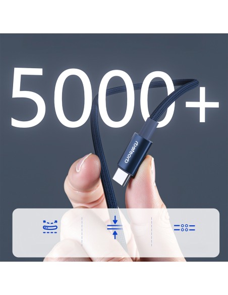 
USB-C laidas su ekranu PD 60W 1.2m - mėlynas
