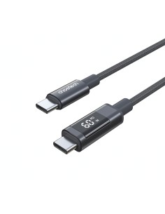 
USB-C laidas su ekranu PD 60W 1.2m - juodas
