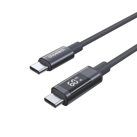 
USB-C laidas su ekranu PD 60W 1.2m - juodas
