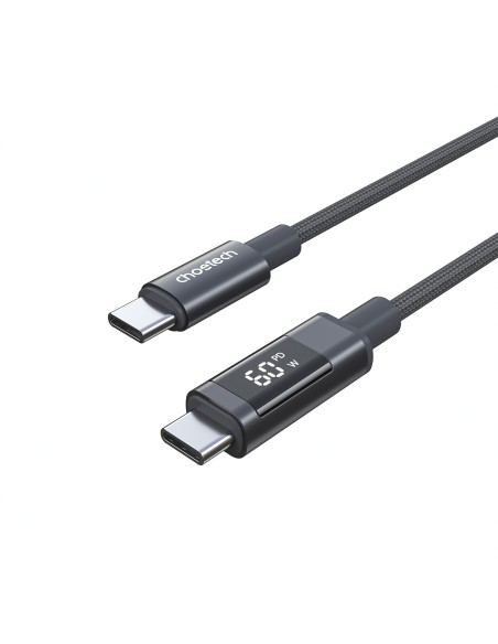 
USB-C laidas su ekranu PD 60W 1.2m - juodas
