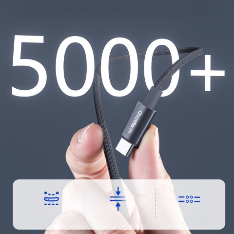 
USB-C laidas su ekranu PD 60W 1.2m - juodas
