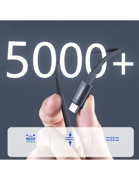 
USB-C laidas su ekranu PD 60W 1.2m - juodas
