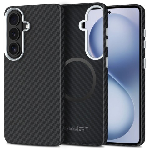 
„Samsung Galaxy S26“ dėklas – juodas ir sidabrinis
