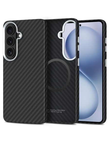 
„Samsung Galaxy S26“ dėklas – juodas ir sidabrinis
