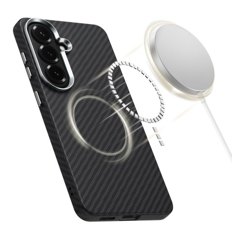 
„Samsung Galaxy S26“ dėklas – juodas ir sidabrinis
