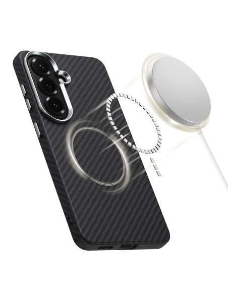 
„Samsung Galaxy S26“ dėklas – juodas ir sidabrinis
