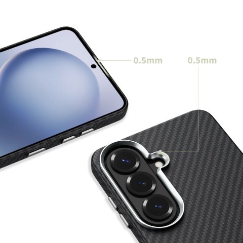 
„Samsung Galaxy S26“ dėklas – juodas ir sidabrinis
