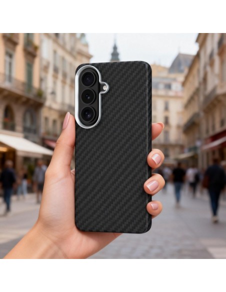 
„Samsung Galaxy S26“ dėklas – juodas ir sidabrinis
