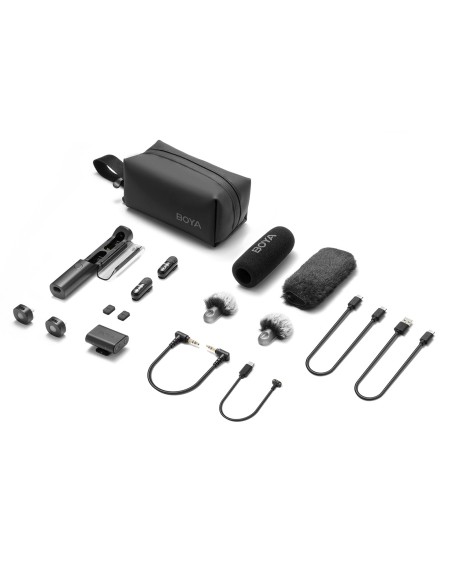 
4 viename 2,4 GHz USB-C belaidžių mikrofonų rinkinys MAGIC-02 - juodas
