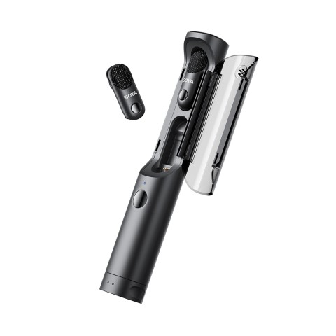 
4 viename 2,4 GHz USB-C belaidžių mikrofonų rinkinys MAGIC-03 - juodas
