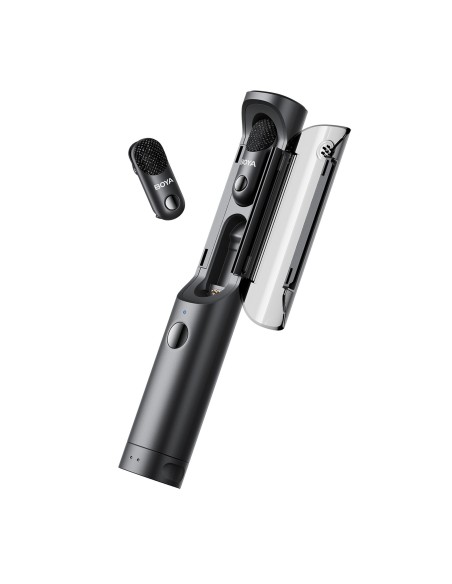 
4 viename 2,4 GHz USB-C belaidžių mikrofonų rinkinys MAGIC-05 - juodas
