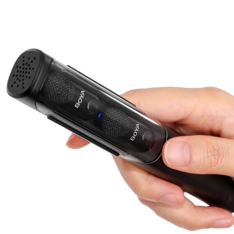 
4 viename 2,4 GHz USB-C belaidžių mikrofonų rinkinys MAGIC-05 - juodas
