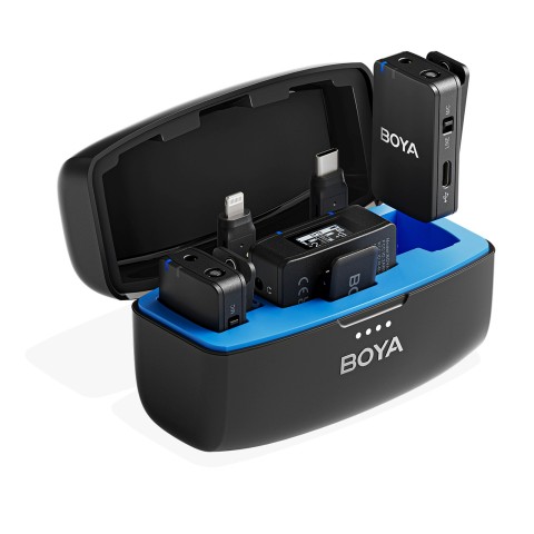 
Belaidis mikrofonas su įkrovimo dėklu, 8 GB, 2,4 GHz, USB-C
